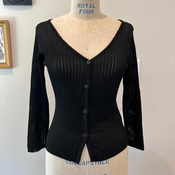 Crochet Laundry, by Shelli Segal Black Sweater, Size - Picture 1 of 5